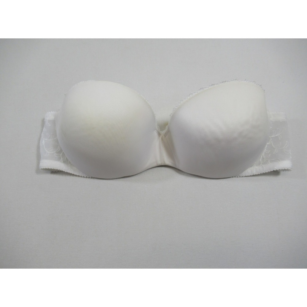 Lily of France Padded Push Up Strapless Bra 36B White Underwire Lined 211121